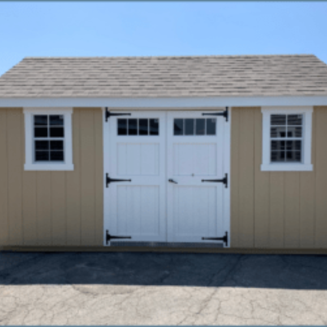 New England Shed 10×16 SmartSide Siding Aluminum Transom Windows