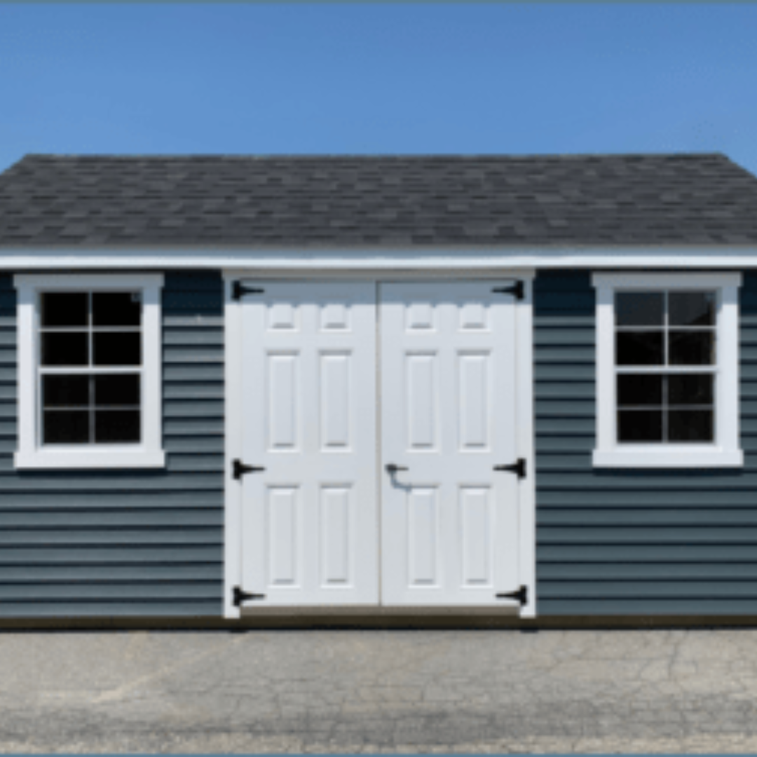 New England Shed 10×16 Vinyl Siding 24″ x 36″ Windows 12″ on Center PT Floor Joists