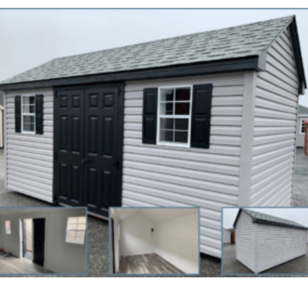 Traditional Shed 8×16 Vinyl Siding Insulated/Finished Interior Electrical Package