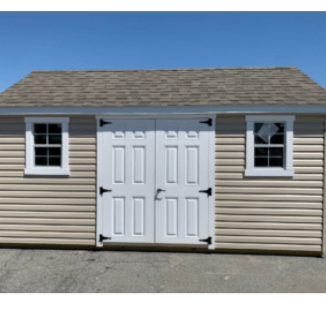 Traditional Shed 10×16 Vinyl Siding 12″ on Center PT Floor Joists
