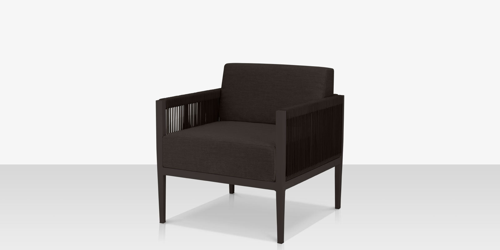 Skye Club Chair - Style 2 - Tex Black with Black Durarope