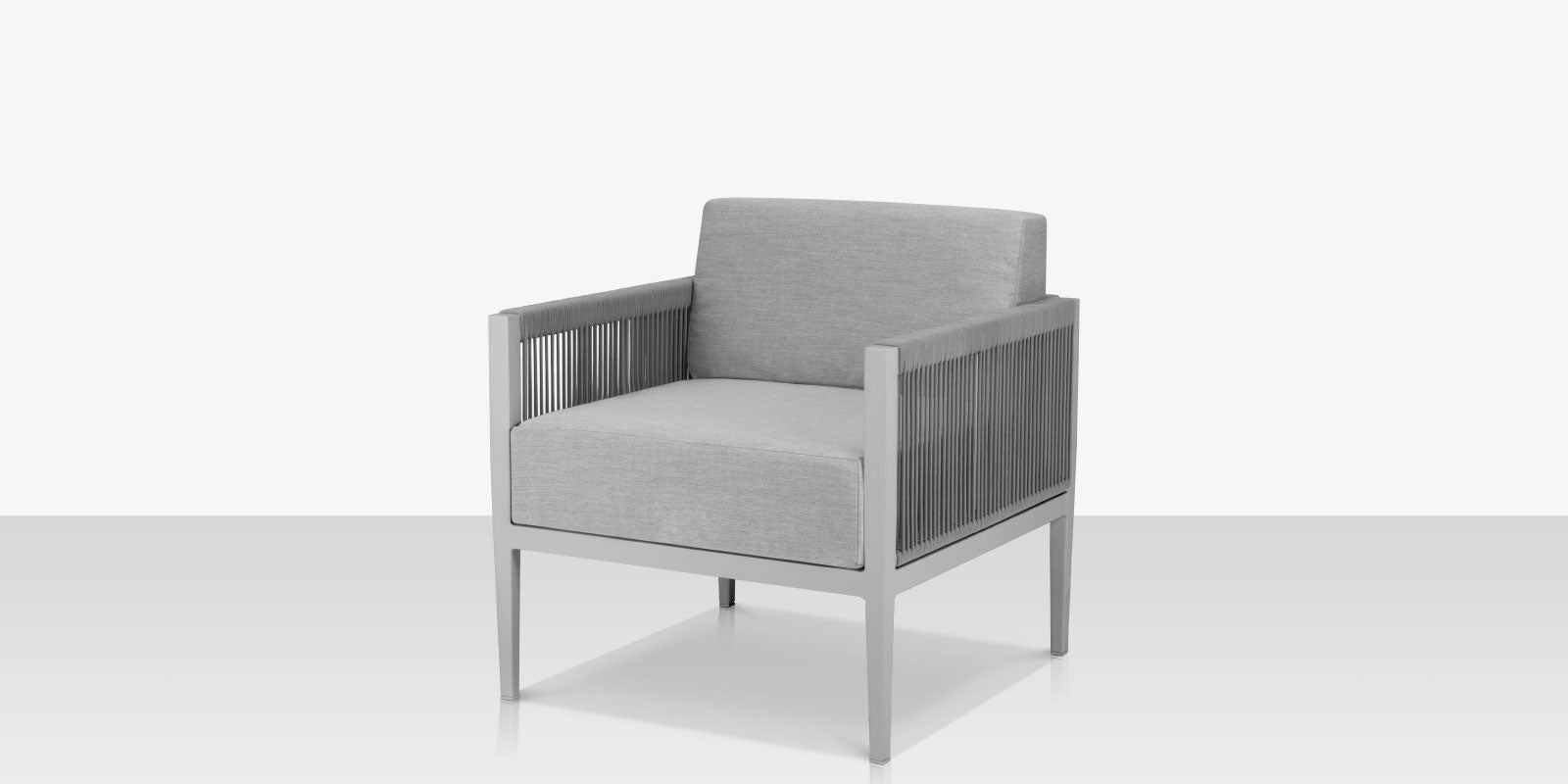 Skye Club Chair - Style 2 - Kessler Silver with Gray Durarope