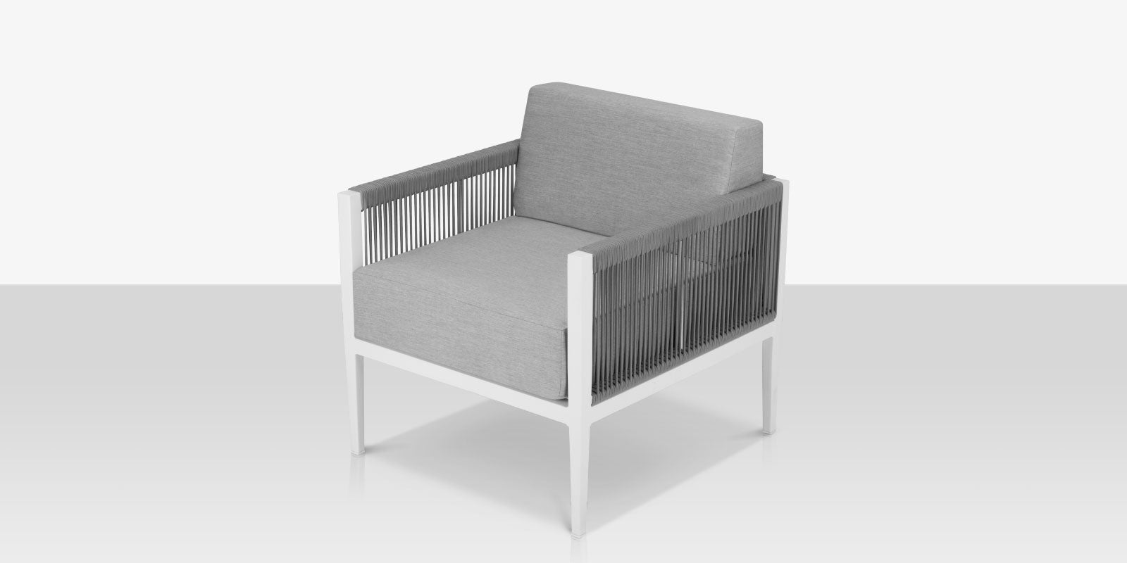 Skye Club Chair - Style 2 - Tex White w Gray Durarope