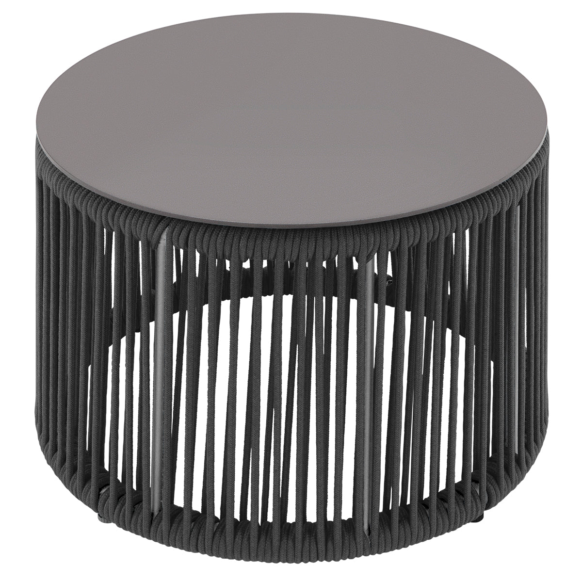 Skye Side Table (Round) - Gray Rope