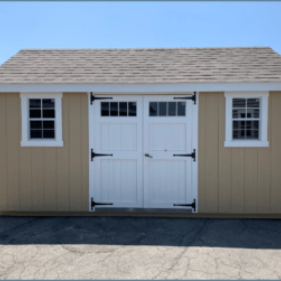 New England Shed  10×16  SmartSide Siding  Aluminum Transom Windows