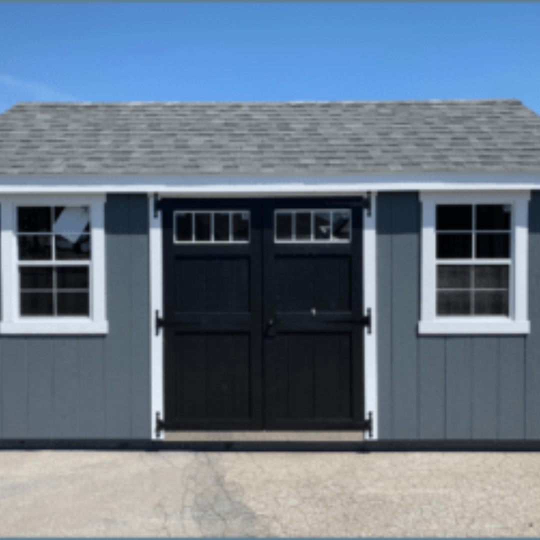 New England Shed  MSRP  10×16  SmartSide Siding  Aluminum Transom Window  12″ on Center PT Floor Joists