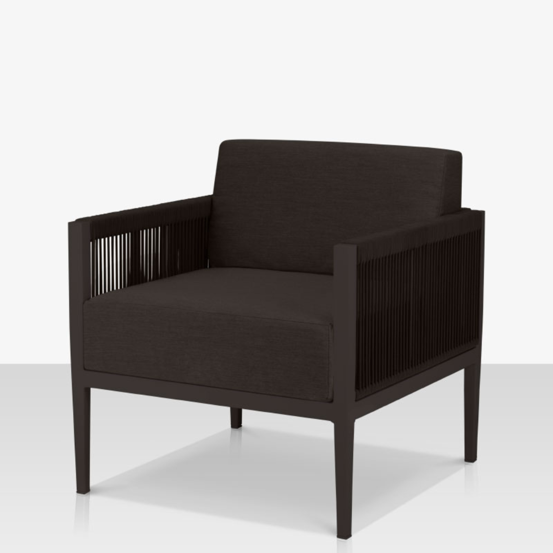 Skye Club Chair - Style 2 - Tex Black with Black Durarope