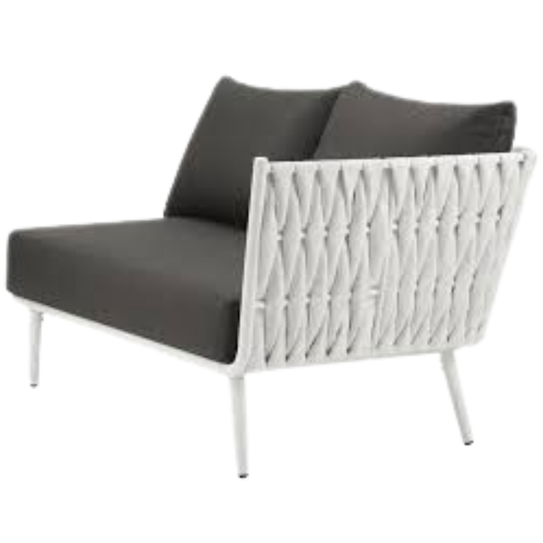 Aria Left Arm Loveseat - White