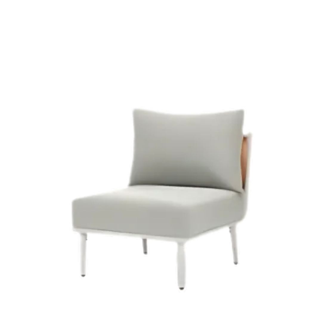 Aria Armless Lounge Chair - White