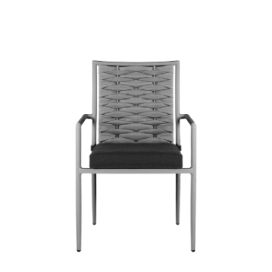 Aria Dining Arm Stackable Chair - Style 2 - Gray