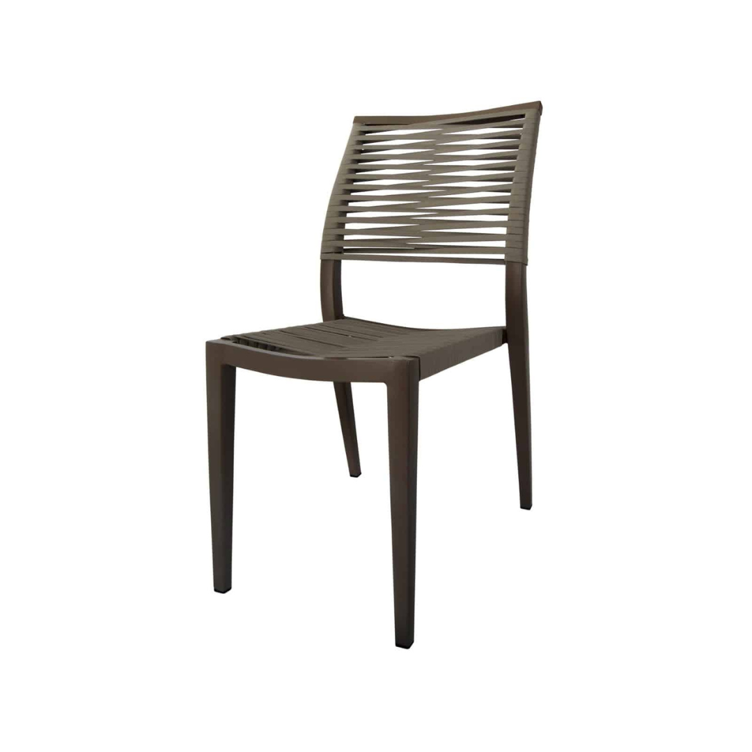 Chloe Rope Dining Side Armless Chair, Bronze Rope