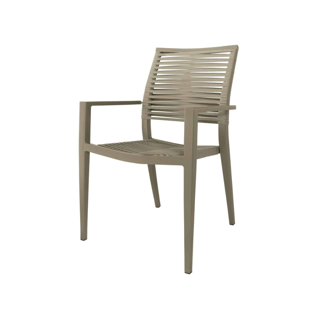 Chloe Rope Dining Arm Chair - Pewter Rope