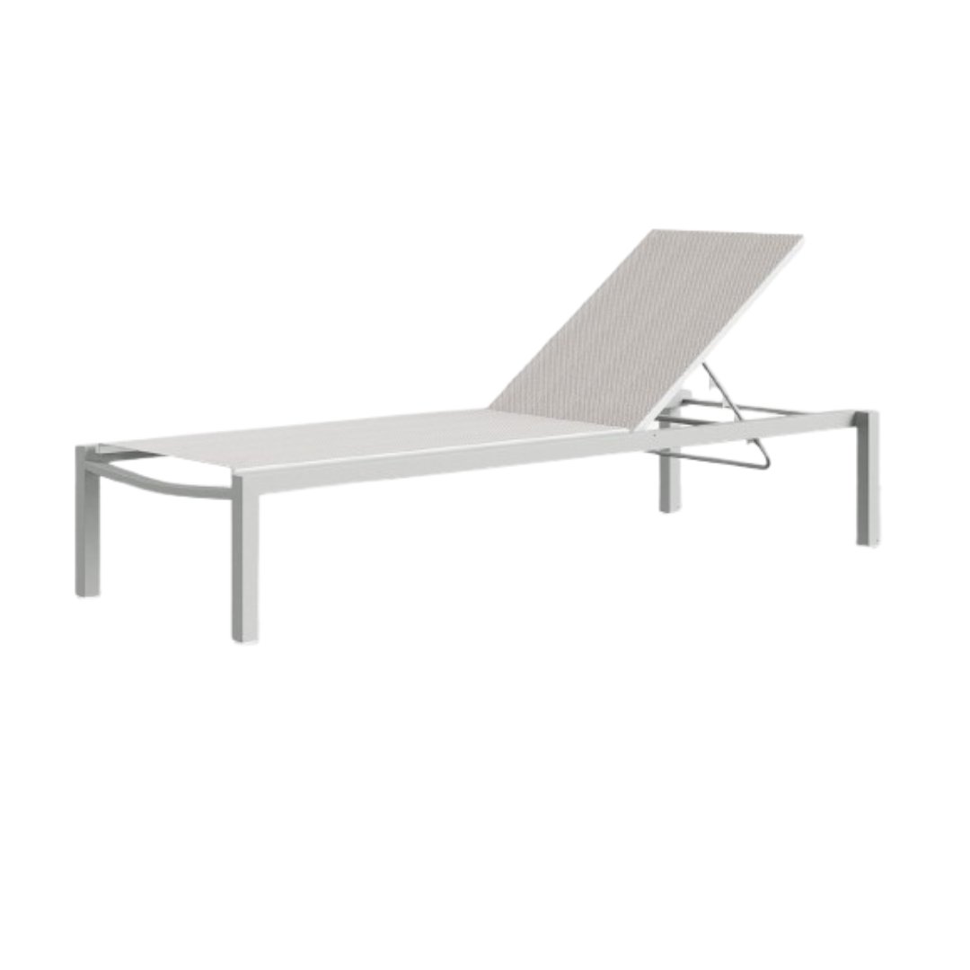 Fusion Armless Chaise Kessler Silver Frame / Cloud Duo Sling