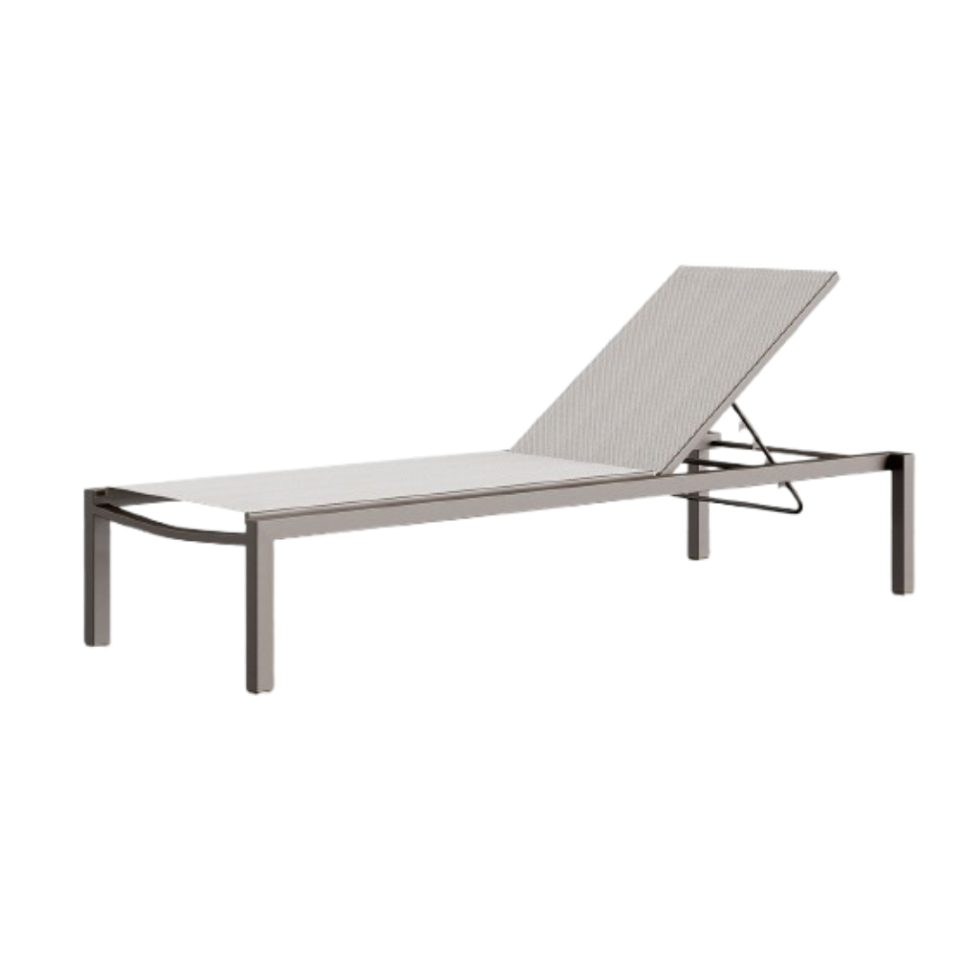 Fusion Armless Chaise Tex Gray Frame / Cloud Duo Sling