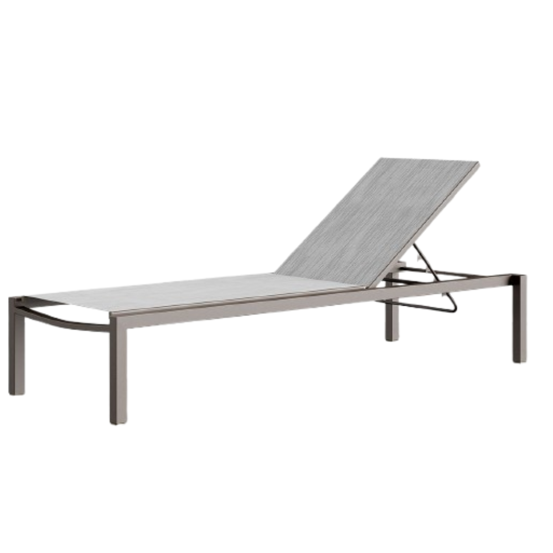 Fusion Armless Chaise Tex Gray Frame / Metallica Platinum Sling