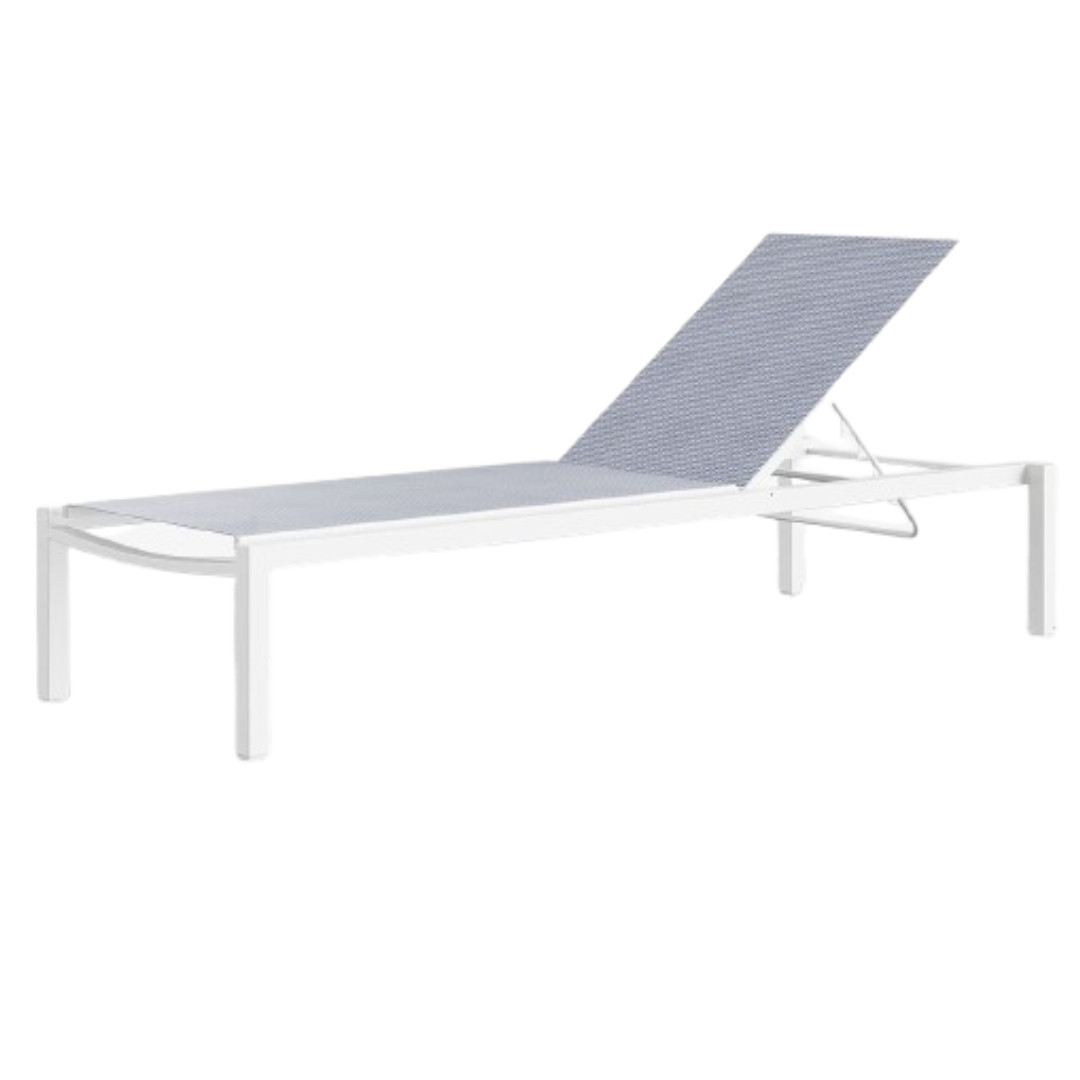 Fusion Armless Chaise Tex White Frame / Sea Breeze Sling