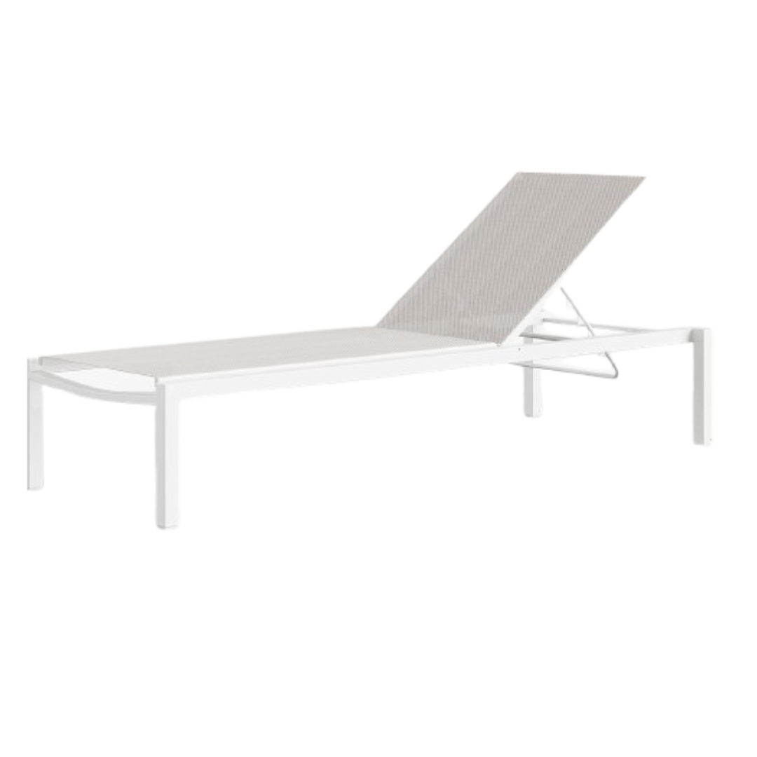 Fusion Armless Chaise Tex White Frame / Cloud Duo Sling