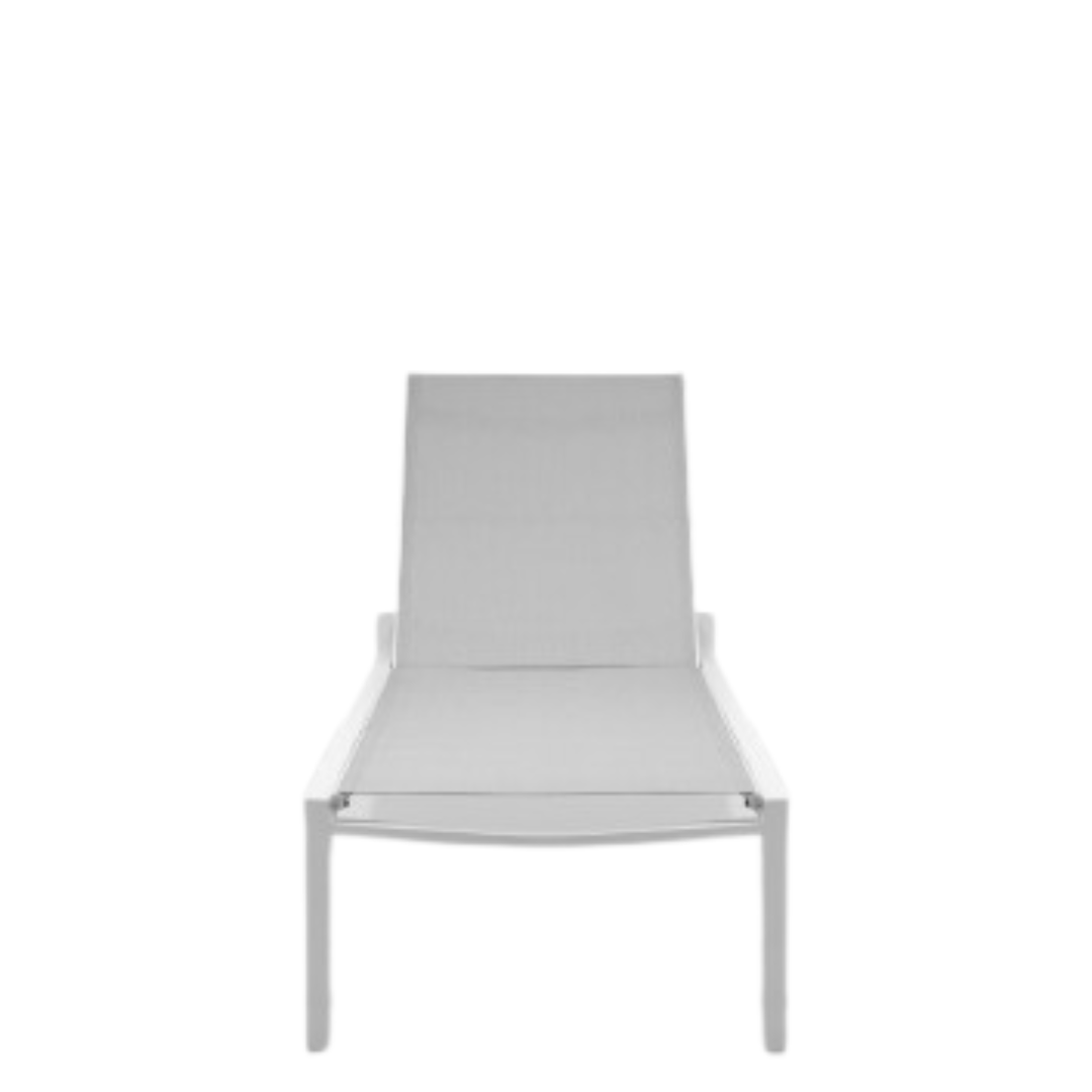 Fusion Armless Chaise Tex White Frame / Cloud Gray Sling