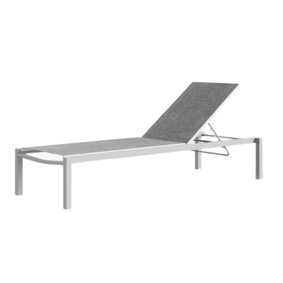 Fusion Armless Chaise Kessler Silver Frame / Slate Sling