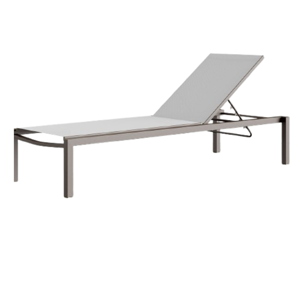 Fusion Armless Chaise Tex Gray Frame / Cloud Gray Sling