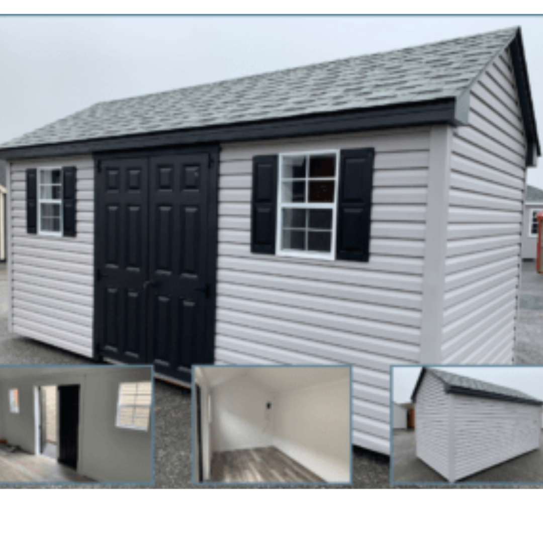 Traditional Shed 8×16  Vinyl Siding  Insulated/Finished Interior  Electrical Package