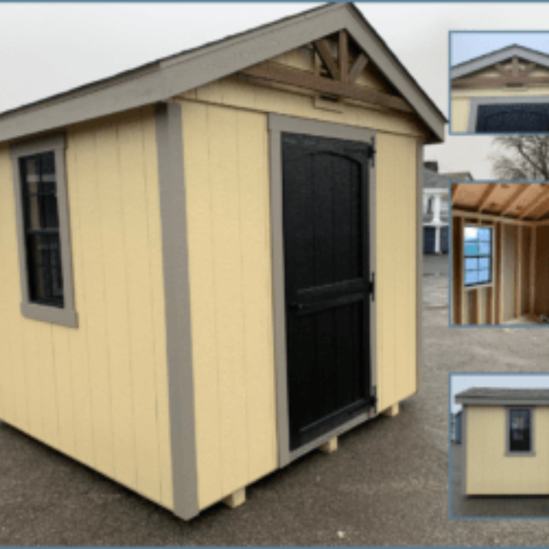 Manor Shed 8×8  Single Door  Gable Accent  LP Shakes