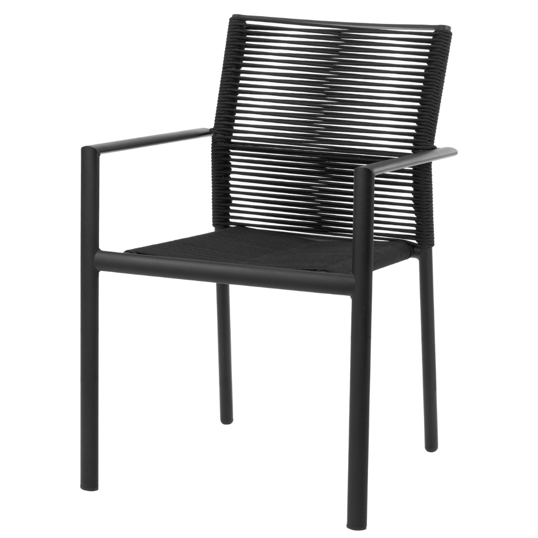 Avalon Dining Arm Rope Chair - Black Rope